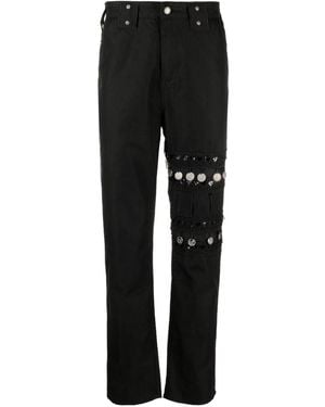 Youths in Balaclava Coin-detail Straight-leg Jeans - Black
