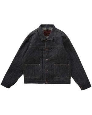 TAIGA TAKAHASHI Pleated Cinch-Back Denim Jacket - Black