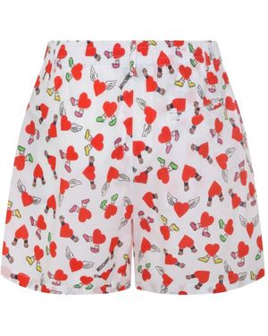 Moschino Printed Shorts - Red