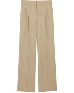 Ami Paris New Wool Low Waist Wide Pants - Natural