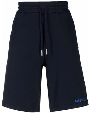 Missoni Patterned Jacquard Cotton Shorts - Blue