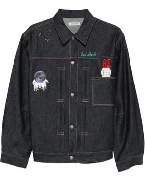 Undercover Embroidered Oversized Denim Jacket - Black