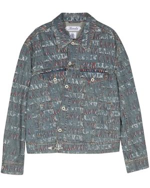 Lanvin X Future Stamp-Effect Denim Jacket - Gray
