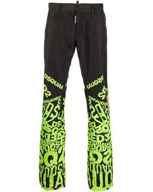 DSquared² Logo-print Wide-leg Trousers - Grey