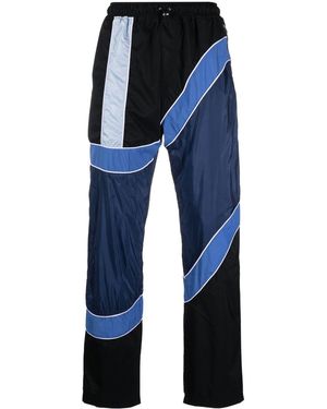 Ahluwalia Colour-Block Stripe-Detail Trousers - Blue
