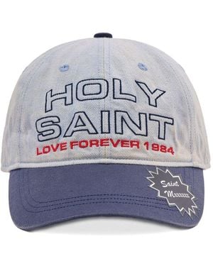 SAINT Mxxxxxx Logo-Embroidered Baseball Cap - Grey