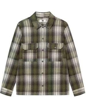 WOOD WOOD Wwclay Check-Pattern Shirt - Grey