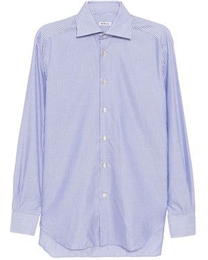 Kiton Stripe-Printed Shirt - Purple