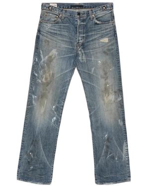 Mastercraft Union Distressed Paint-Splatter Jeans - Blue