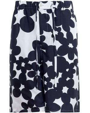 Marni Floral-Print Shorts - Blue