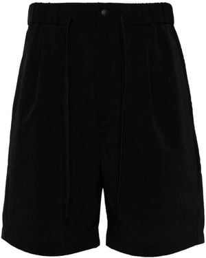 Snow Peak Logo-Print Velvet Shorts - Black