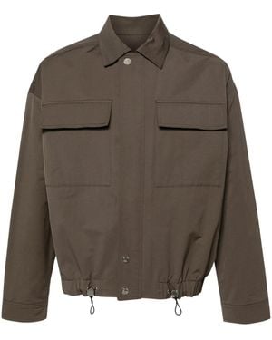 Nanushka Drawstring Twill Shirt Jacket - Gray