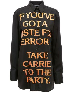 JW Anderson Slogan-Print Cotton Shirt - Black