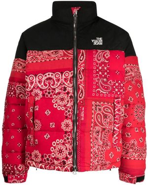 READYMADE Bandana-print Padded Down Jacket - Red