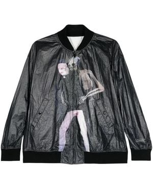 Undercover Graphic-Print Bomber Jacket - Black