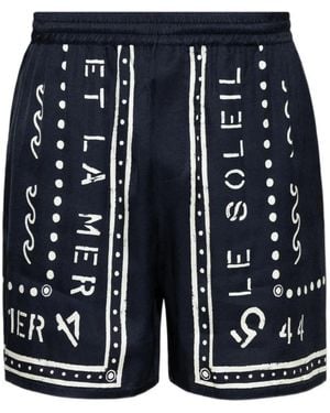 Balmain Bermuda Shorts With Club Print - Blue