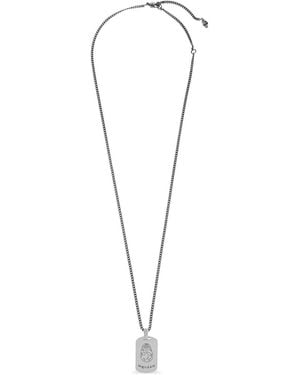 McQueen Engraved-Logo Necklace - White