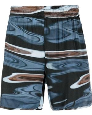 BLUE SKY INN Graphic Print Track Shorts - Blue