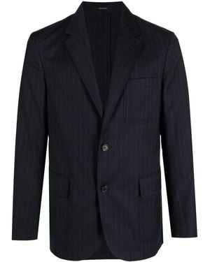 dunhill Pinstripe Single-Breasted Blazer - Blue