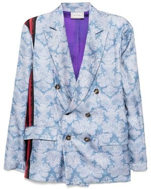 Pierre Louis Mascia Mix-Print Jacket - Blue