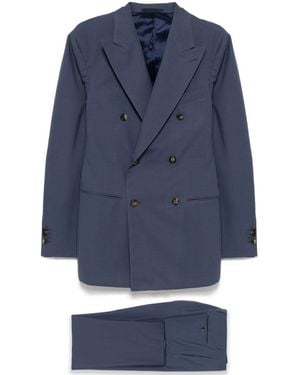 Caruso Double-Breasted Suit - Blue