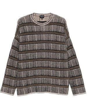 Giorgio Armani Striped Jacquard-Knit Jumper - Metallic