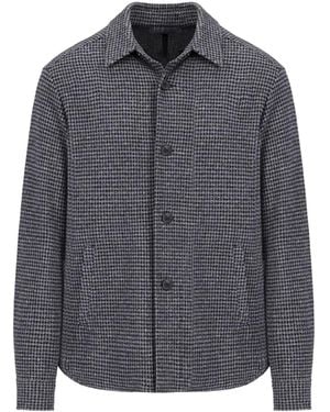 Harris Wharf London Houndstooth Wool Jacket - Grey