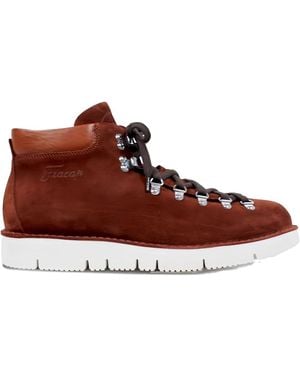 Fracap Suede Lace-Up Hiking Boots - Brown