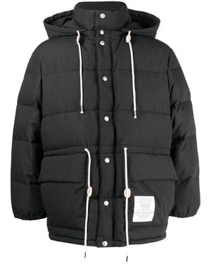 Neighborhood Drawstring-Fastened Padded Jacket - Black
