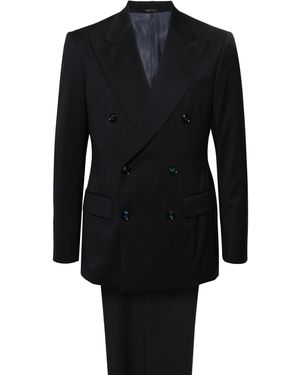 Giorgio Armani Peak-Lapel Double-Breasted Suit - Black