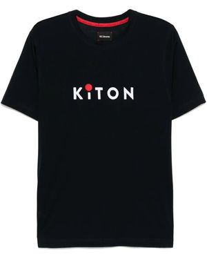 Kiton T-Shirt Mit Stickerei - Schwarz