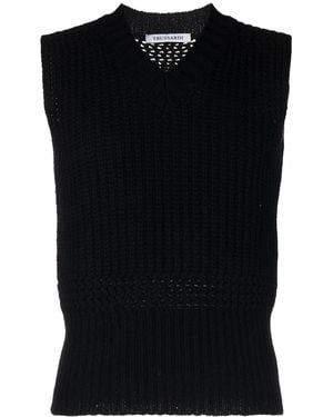 Trussardi Sleeveless V-neck Jumper - Black