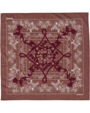 Pendleton Floral-Print Embroidered Bandana - Purple