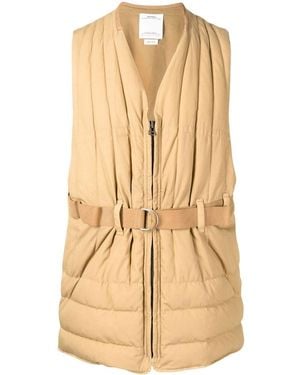 Visvim Padded Belted V-Neck Gilet - Natural