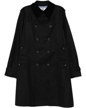 Junya Watanabe Back-Vent Double-Breasted Coat - Black
