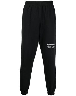 Martine Rose Logo-Print Slim-Fit Track Trousers - Black