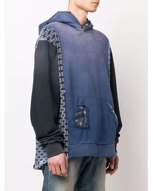 Alchemist Panelled Cotton Hoodie - Blue