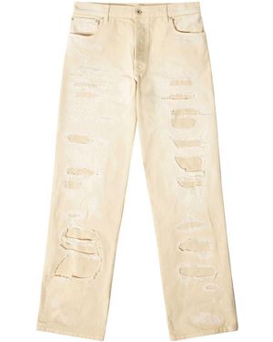 Heron Preston Straight-Leg Distressed-Finish Jeans - Natural