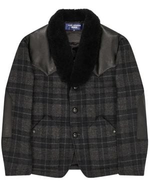 Junya Watanabe Check Paneled Jacket - Black