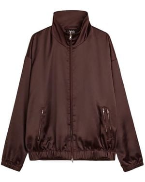 Y-3 Embroidered Satin Jacket - Brown