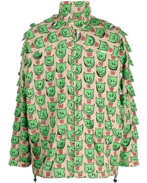 Walter Van Beirendonck Motif-Print Zip-Up Jacket - Green