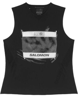 MM6 MAISON MARGIELA X SALOMON X Salomon Logo-Print Tank Top - Black