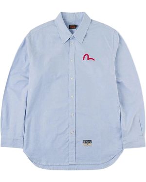 Evisu Seagull-Print Oxford Shirt - Blue