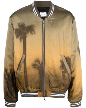 BLUE SKY INN Palm Tree-print Bomber Jacket - Green