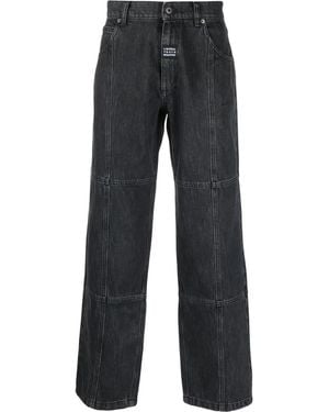 Liberal Youth Ministry Straight-Leg Logo-Patch Jeans - Blue