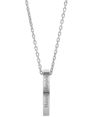 Maison Margiela Logo Ring Pendant Necklace - White
