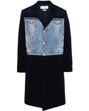 McQueen Hybrid Single-Breasted Coat - Blue