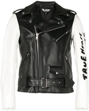 COMME DES GARÇON BLACK Contrasting-Sleeves Biker Jacket - Black