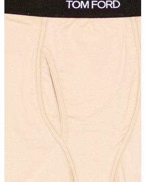 Tom Ford Logo-Waistband Boxers - Natural