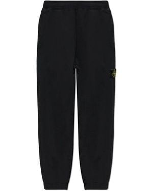 Stone Island Fleece_S.I. Ghost Heavy Cotton Trousers - Black
